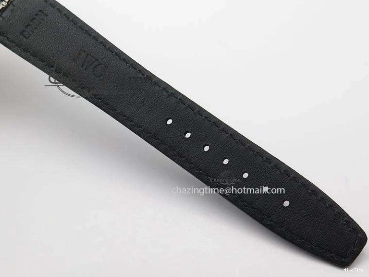 MIROTIME 0428 Portuguese Tourbillon Power Reserve Moonphase SS Black Dial Gold Numbers On Black Leather Strap RelaxedFit 7320